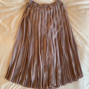Dusty Purple / Gray Pleated Midi Skirt